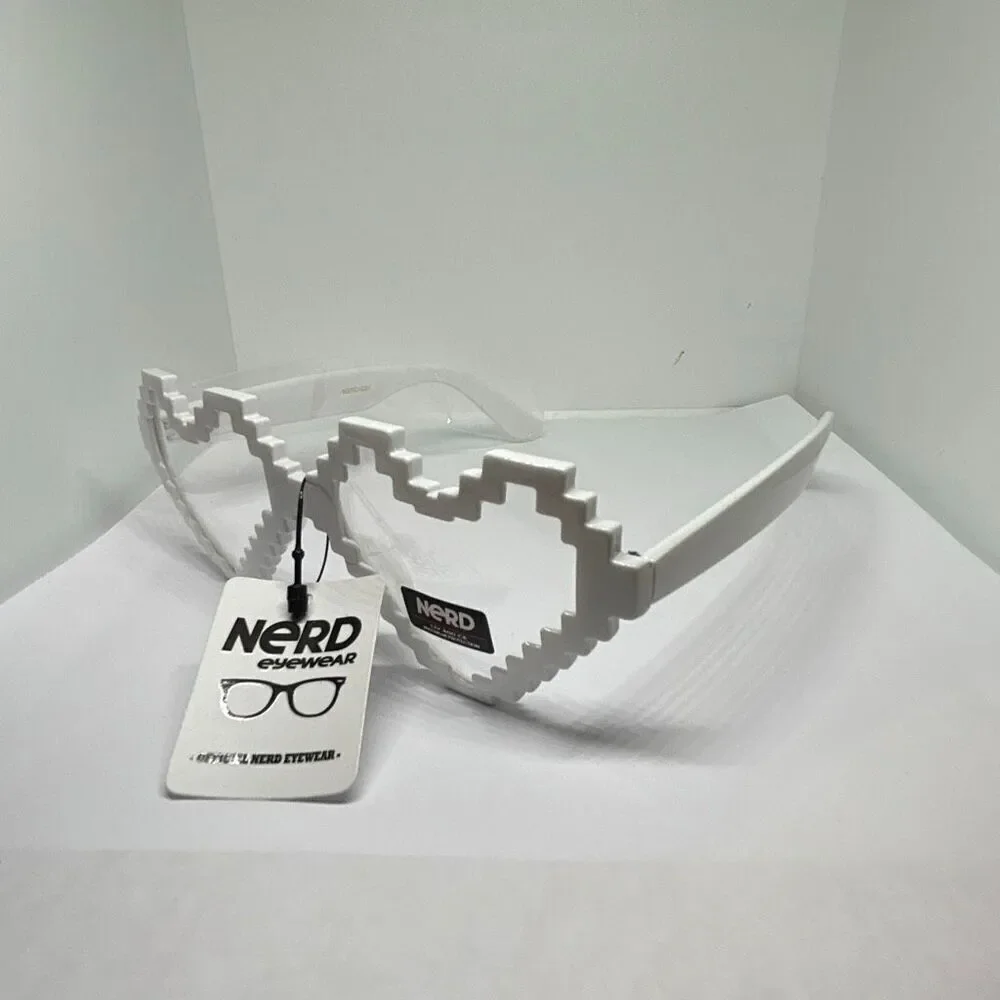 Nerd Eyewear Pixel Heart Glasses – UV400 Protection 😎❤️✨